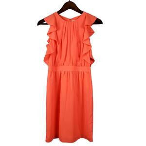 Shoshanna Coral Ruffle Mini Dress